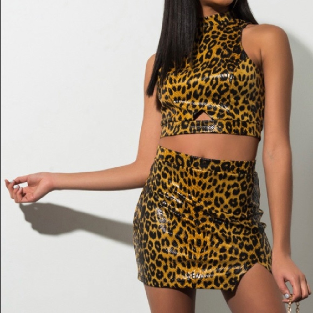 Vinyl Cheetah Crop Top